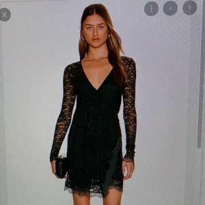 Free People Pearl Lace mini dress size xs, color : hunter green